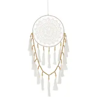 J-Line Attrape-rêves mix textiles blanc naturel large