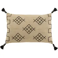 J-Line Coussin Graphic Shapes Rectangle Cotton Grey