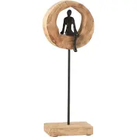 J-Line Figure Think Ring High Mango Wood Aluminium Black