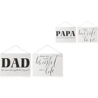 Jline Pancarte textes anglais life dad metal blanc/noir assortiment de 2