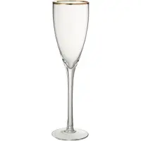 Jline Verre a champagne or bord verre transparent/or