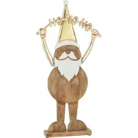 J-Line Pere noel hohoho sur base bois or large