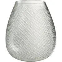 J-Line Vase carreaux verre transparent large