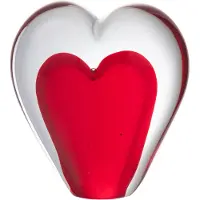 Jolipa statuettes et figurines Presse papier sulfure coeur rouge en verre 9.5 cm homme - Rouge - Unique