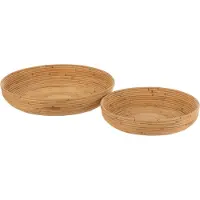 J-Line Set de 2 plats rotain naturel