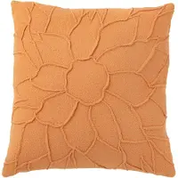 J-Line Coussin fleur textile corail