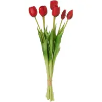 J-Line Bouquet tulipes 7pieces pu rouge large