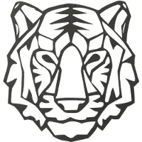 J-Line Décoration murale Tigre Métal Noir