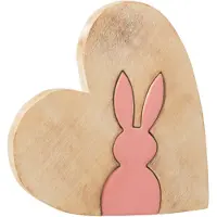 J-Line Coeur Lapin Bois Rose