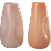 J-Line Vase bosse verre rose/orange large assortiment de 2