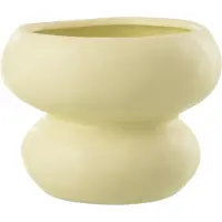 J-Line Cachepot cercle porcelaine jaune clair