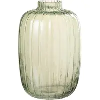 J-Line Vase Stripes Glass Green Large