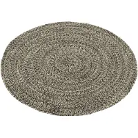 J-Line Tapis miami outdoor poly noir/blanc small