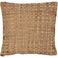 J-Line Coussin carre 1 cote roseau/textile naturel small