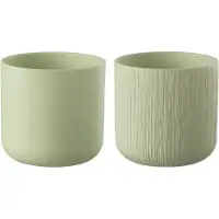 J-Line Cachepot gen ceramique pistache xxl assortiment de 2