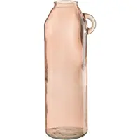 Jline Vase anse cylindre verre rose clair large