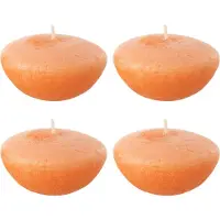 J-Line Boite 4 bougies flottantes orange large-8h