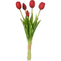 J-Line Bouquet tulipes 5pieces pu rouge medium