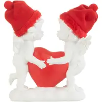 J-Line Ange coeur chapeau poly rouge/blanc