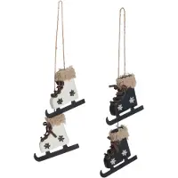 J-Line Suspensions patins metal noir/blanc assortiment de 2