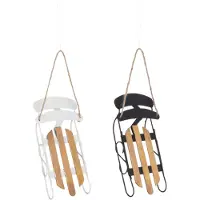 J-Line Suspensions luges metal/contreplaque noir/blanc assortiment de 2