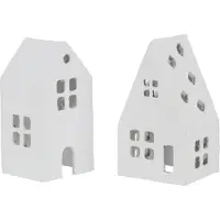 J-Line Maison coton maché blanc assortiment de 2