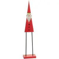J-Line Pere noel sur pied bois rouge small