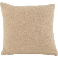 Jline Coussin teddy bouclé beige chaud