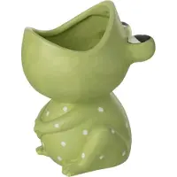 J-Line Cache-pot Grenouille Bouche Ouverte - Dolomit - Vert - Large