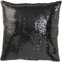 Jline Coussin réversible sequin noir/argenté