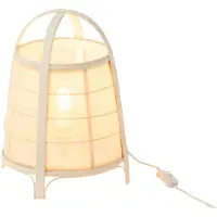 J-Line Lampe Rya Coton/Bambou Blanc Small