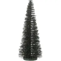 J-Line Sapin de noël décoratif paillettes plastique vert foncé small
