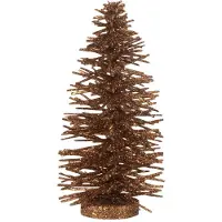 J-Line Sapin de noël décoratif paillettes bois brun small