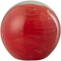 J-Line Presse-papier twister rond verre rouge small