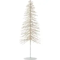 J-Line Sapin de noël décoratif paillettes métal/plastique blanc/argenté small