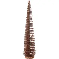 J-Line Sapin de noël décoratif paillettes plastique brun medium