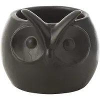 J-Line Cachepot hibou noir porcelaine small