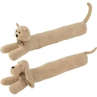 Jline Boudin de porte chien/chat bouclé beige assortiment de 2