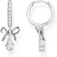 Thomas Sabo Créoles avec pendentif en forme de boucle, (Argent 925, Rhodié)