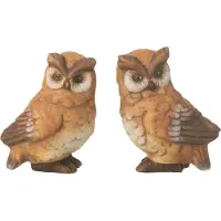 J-Line Hibou Porcelaine Marron Small 2 Assorti