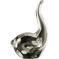 J-Line Eléphant verre transparent/noir Large