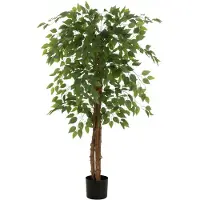 J-Line Ficus pot artificiel vert brillant
