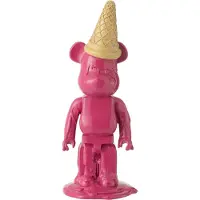 J-Line Ours cornet glace resine fuchsia