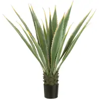 J-Line Agave jaune pot bord artificiel vert