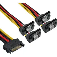 InLine SATA Strom-Y-cable, SATA socket an 4x SATA plug 15 cm