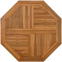 vidaXL Dessus de table 80x80x2,5 cm octogonal bois de teck massif