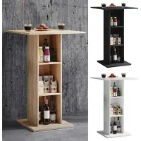 Hioshop Table de bar en bois Table de bistrot Table haute de bar Standos Table de bar en bois Table de bistrot Table haute de bar Standos
