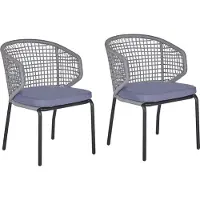 Beliani Lumarko Grey Palmi Garden Chair Set of 2 !