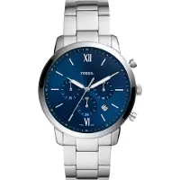 Fossil Montre à affichage analogique bleu / argent