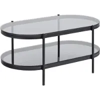 Ebuy24 Bayonne table basse 1 tablette, verre enfumé.